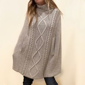 NWOT Chunky Cable Knit Turtleneck Poncho Shopbop